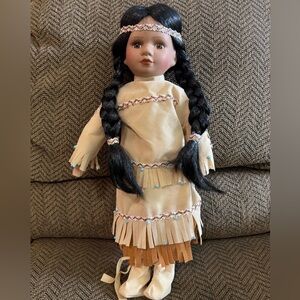 Native American Porcelain 16" Doll